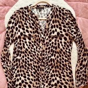 NWOT ~ INC International Concepts  Leopard Print Women's Top